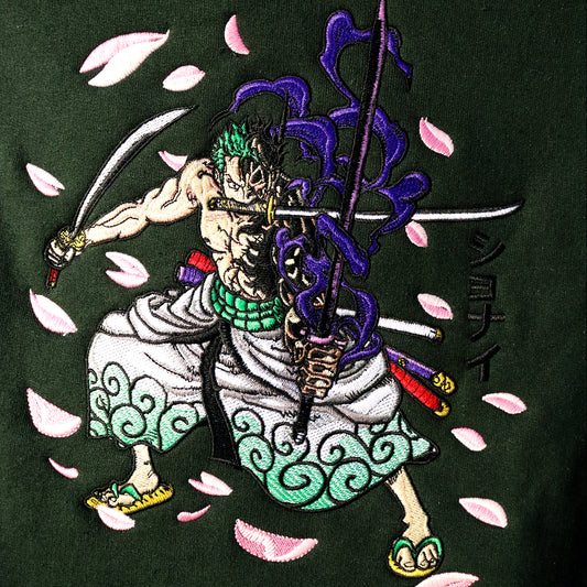 Wano Zoro Embroidery Hoodie